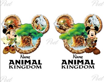 サファリファミリー旅行 PNG：動物王国デザイン（デジタルダウンロード）