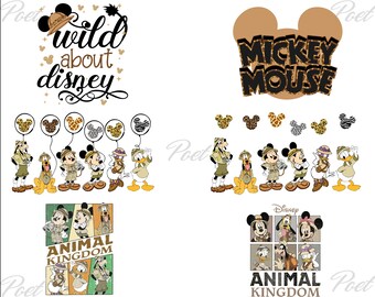Safari Animal Kingdom PNG Bundle: Mouse and Friends Shirt Design (Digital Download