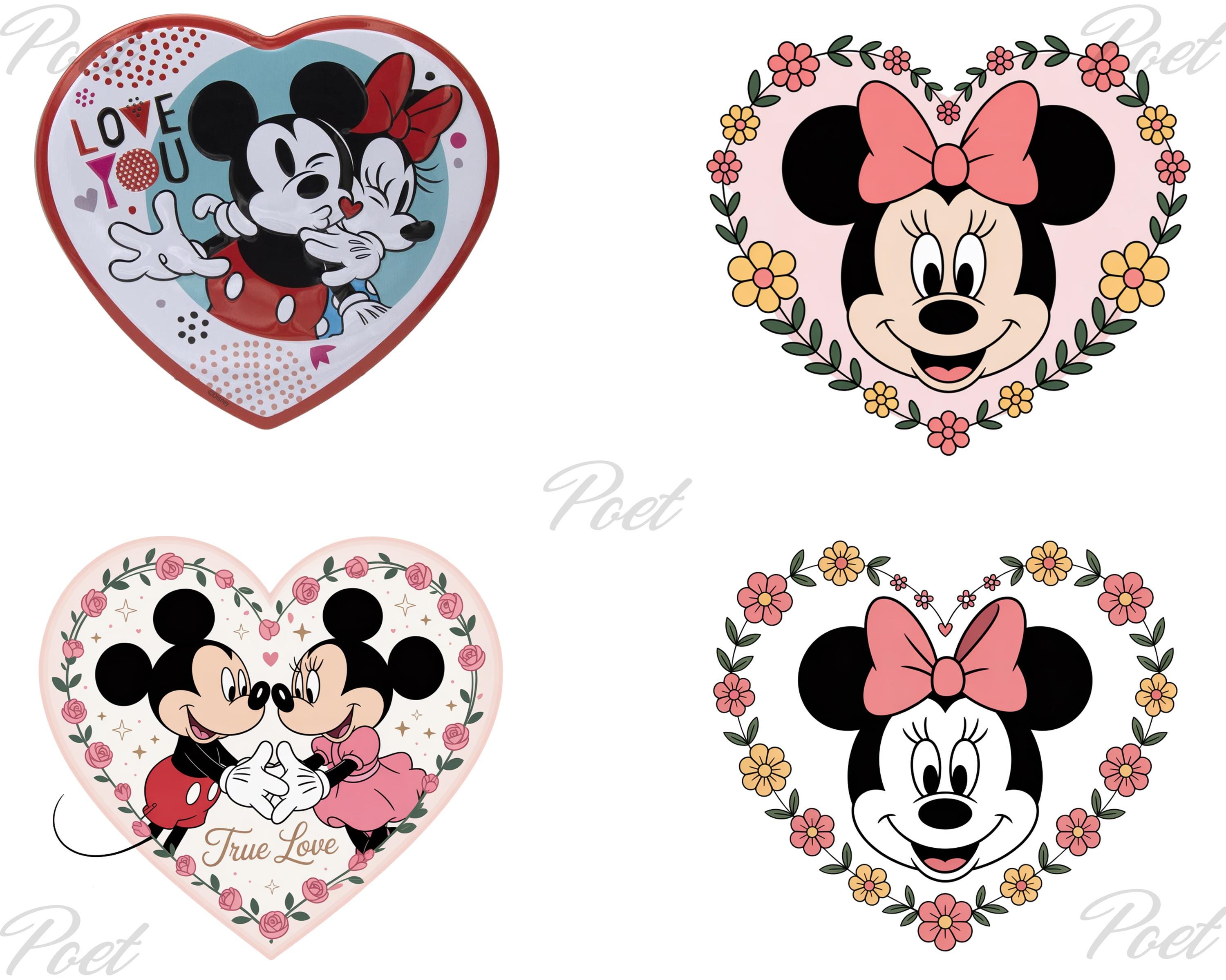 ミッキーマウスとミニーマウスのラブ PNG：クリカット＆シルエット