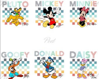 Mickey and Friends Zeichensatz PNG: Cricut & Silhouette Projects (Digitaler Download