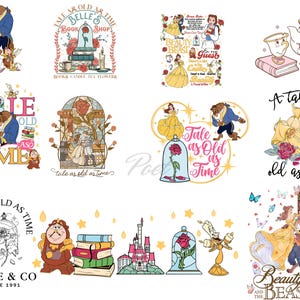 Beauty and Beast Png, Belle Png Clipart Bundle, Beauty and the Beast Png, Instant Digital Download, Princess shirt