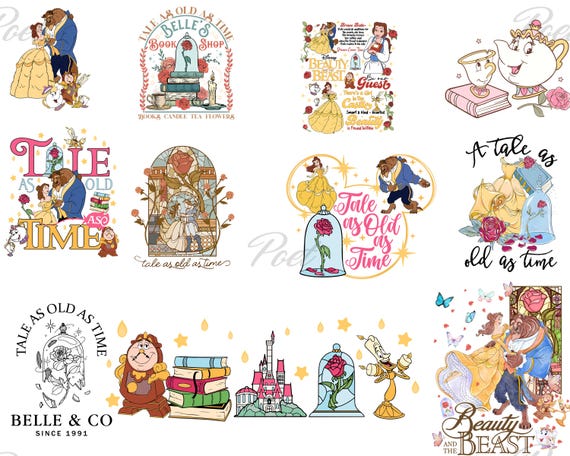 Belle PNG Clipart Bundle: Beauty and The Beast (Digital Download)