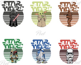 Star Wars PNG Files: Characters for Cricut, Silhouette (Digital Download)