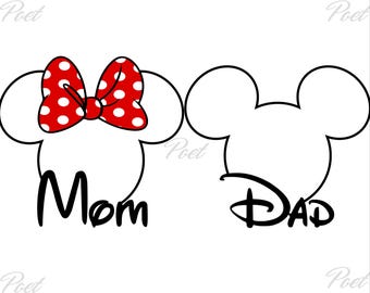 Mickey and Minnie Mouse PNG SVG: Digital Download