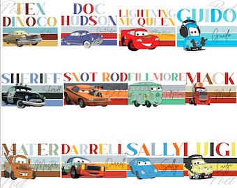 Cars Cartoon Clipart PNG: Lightning McQueen & Tow Mater (Digital Download PNG)