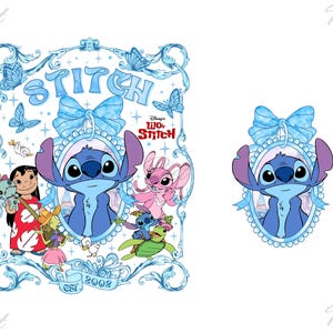 Lilo and Stitch Png, Lilo and Stitch Art, Never Leave Family Behind, T-Shirt Designs Png, Instant Download Png