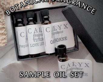 Perfume Oil Sampler Gift Set: Four 1ml Botanical Fragrances