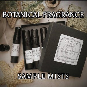 Samples - Perfume Mist Sampler Gift Set - Plant Based Fragrance, Body Spray, Cologne - Choose 5 Scents - Five 5ml Botanical Discovery Set