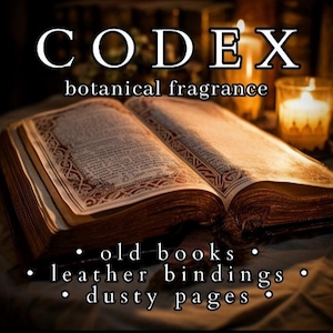 CODEX - Old Books - Natural Cologne Oil, Body Spray, Perfume Oil, Hair Perfume, Air Mist - Book Scent Unisex Botanical Fragrance, Library