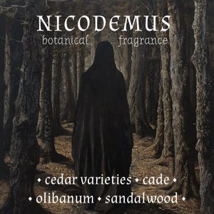 NICODEMUS -  Cedar, Sandalwood, Vanilla - Natural Cologne Oil, Body Spray, Perfume Oil, Hair Perfume - Unisex Botanical Fragrance