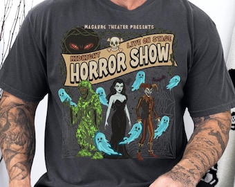 Camiseta gráfica de terror retro | Camiseta de Halloween de Comfort Colors | Imprescindible para la temporada de Halloween | Camiseta de terror vintage | Camiseta con temática de terror retro