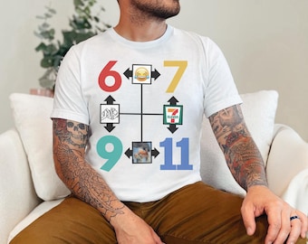Camisetas divertidas del 11-S | Seven Eleven | Camiseta con el meme 67 | Camiseta de humor negro | Camisetas de humor para adultos | Camiseta divertida para la Generación Z | Six Seven | Regalos con memes