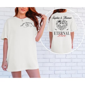 Custom Name Couple Shirt | Together Beyond The End Skeleton Tee | Personalized Valentine's Day Gift | Comfort Colors 1717 Eternal Love Shirt