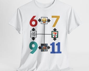 T-shirt met zwarte humor | 67 Meme-cadeaus | Grappige 9/11-shirts | T-shirts met humor voor volwassenen | Grappig Gen Z-shirt | Seven Eleven | Six Seven Meme | Meme-cadeaus