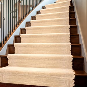 Scalloped Runner Rug, Jute Scallop Rug, Jute Runner Rug, Natural Jute Rug, Hallway Runner Rug, Runner Custom Size Rug