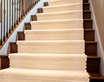 Scalloped Runner Rug, Jute Scallop Rug, Jute Runner Rug, Natural Jute Rug, Hallway Runner Rug, Runner Custom Size Rug