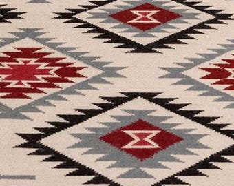 Handwoven Wool Jute Kilim Rug, Southwestern Design 4x6