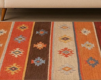 Handmade Jute Kilim, 8x10 Rug, Wool Jute Kilim Rug, 8x10 Area Rug, 8x10 Kilim Rug ,8x10 Soft Wool Jute Kilim Rug