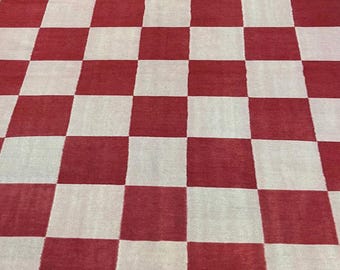 Handwoven Wool Jute Rug, Indian Kilim Dhurrie, 8x10 ft