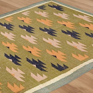 5x8 Wool Jute Kilim Rug, HomeDecor Rugs, Custom Size Wool Rug, Vintage Area Rug, Indian Dhurrie Rug, Navajo Kilim Rug
