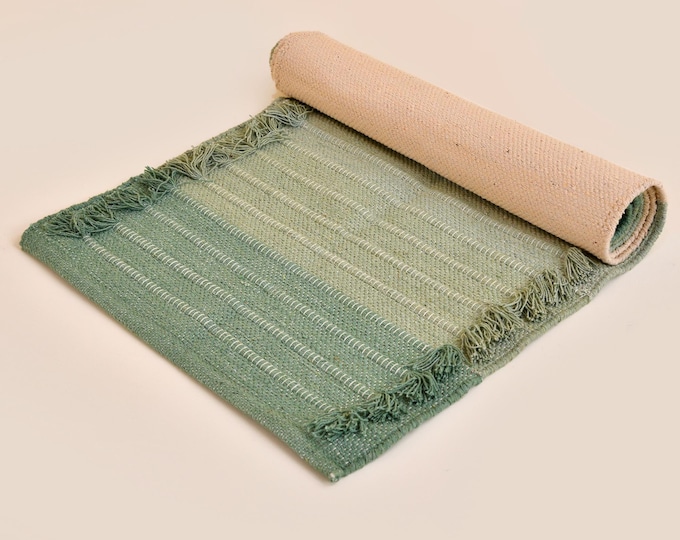 Organic Herbal Cotton Yoga Mat – Ecofriendly, Handwoven, Anti-Slip Exercise & Meditation Mat 2x6 Ft Travel-Friendly