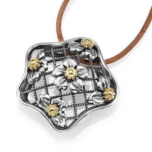 Sterling Silver and 14K Gold Pendant  / Jewelry / Made by Hand