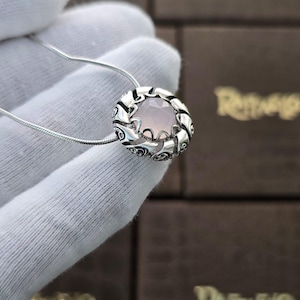 Rose Quartz Silver Pendant Necklace