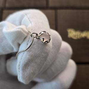 Rose Quartz Silver Pendant Necklace
