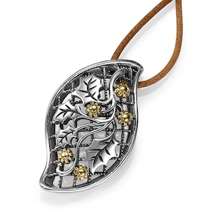 Sterling Silver and 14K Gold Pendant / Jewelry / Made by Hand