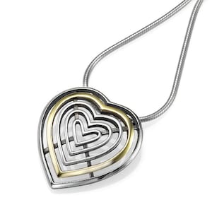 Sterling Silver and 14K Gold Pendant / Jewelry / Made by Hand