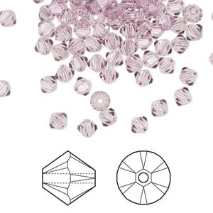 Austrian Swarovski Crystal Light Amethyst 5328 Bicone 3mm Jewelry Making Custom Jewelry DIY