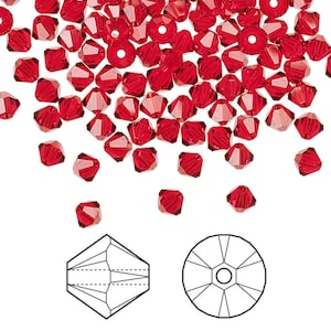 Austrian Swarovski Crystal Light Siam 5328 Bicone 4mm Jewelry Making Custom Jewelry DIY