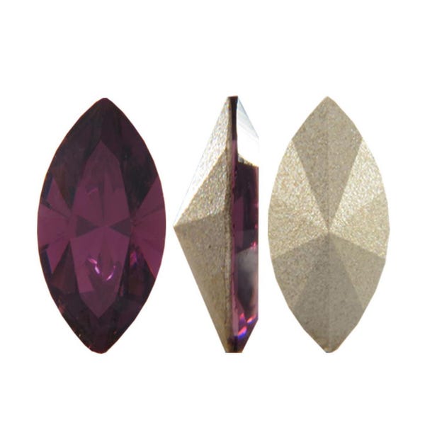Austrian Swarovski Crystal Amethyst Purple Navette 4228 15x7mm Jewelry Making Custom Jewelry DIY