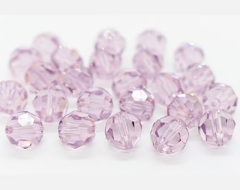 Austrian Swarovski Crystal Light Amethyst 5000 Round 6mm Bead Jewelry Making Custom Jewelry DIY