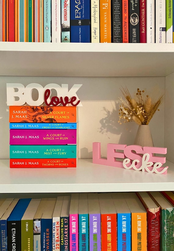3D Schriftzug „Booklove“ oder „Leseecke“ | Bücherregal Deko | Geschenk für Bücherwürmer | individuell & personalisierbar