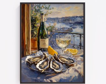 抽象的な牡蠣殻の絵画 - 海岸沿いの壁アート、ビーチ風の虹色プリント