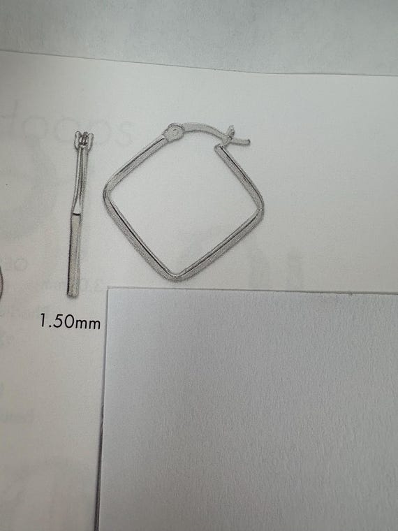 Solid 925 Sterling Silver Square Hoops - image 1