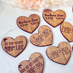 Bulk Funeral Favors for Celebration of Life & Memorial Service Pocket Hug and Wooden Token for Memorial Gift Wood Heart Personalized