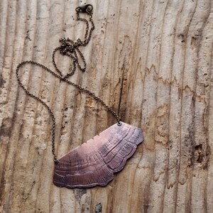 Mushroom Engraved Copper Pendant Necklace