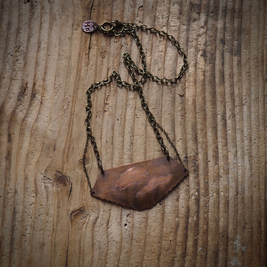 Chanterelle Mushroom Cluster Handetched Necklace From Etsy