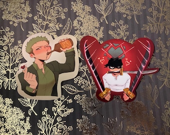 Zoro heart sticker one piece