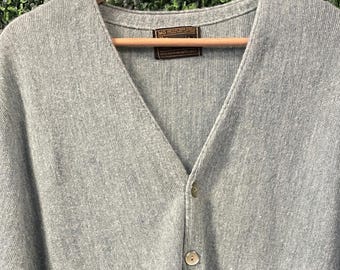 vtg 70s JC PENNY SWEATER Cardigan Medium // vintage 80s mr rogers knit soft oversized grunge punk acrylic light sky blue button Kurt Cobain