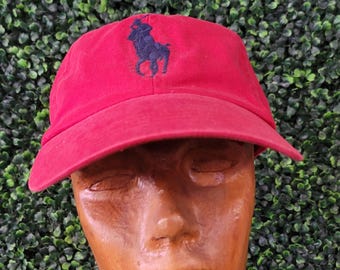 90s Polo by Ralph Lauren キャップ レザーストラップ Vtg 90s Ralph Lauren Polo Leather Clasp Hat - Etsy