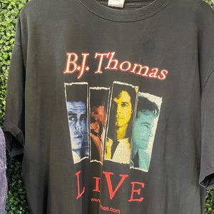 vtg 90s BJ THOMAS CONCERT Tee Xl // country rock band music oldies beach boys northern soul ssw faded black t-shirt gene clark punk trash
