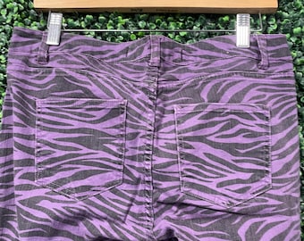 vtg TRIPP TIGER STRIPE Pants Size 11 //  animal straight rave pant Y2K 90s vintage rare faded music concert tour goth emo grunge glam nyc