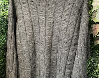 vtg TOWNCRAFT RAMIE KNIT Sweater Large // 90s fuzzy cozy warm thick sweat fall funky knit wear grunge cardigan wool 3D winter earth tone