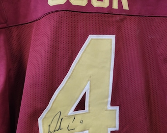 vtg FLORIDA DALVIN COOK gesigneerde jersey XL//nylon kastanjebruin en goud college no4 authentieke retro vintage voetbalshirt