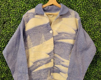 Sugar Street Weaver's Made USA 100% Cotton Cardigan Sweater Jacket