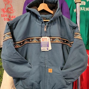 Vtg CARHARTT 50TH ANNIVERSARY MONTANA Jacket // Vintage Aztec Rare