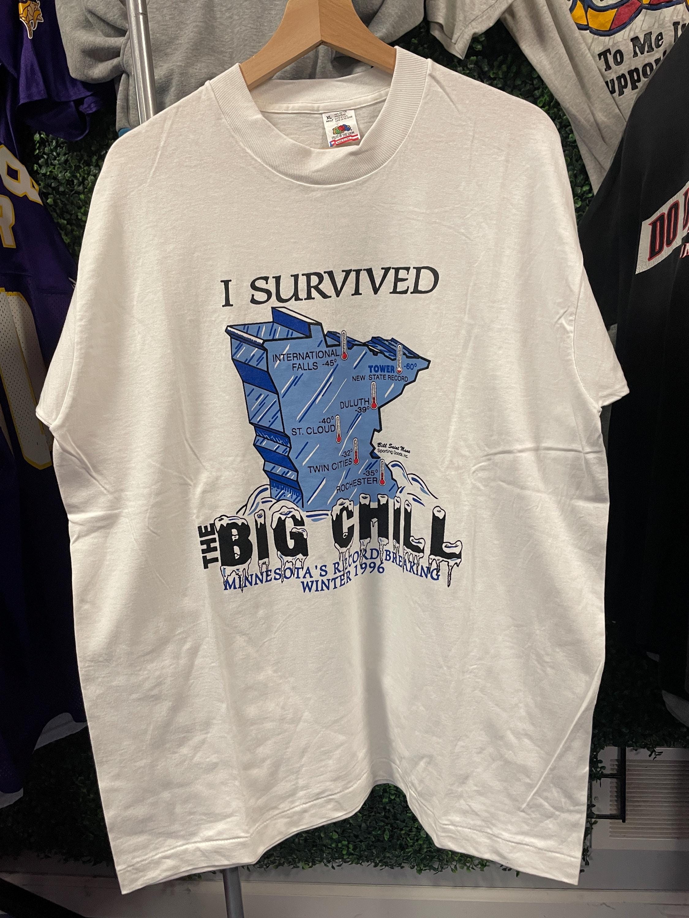 Vtg 90s SURVIVED Big CHILL MINNESOTA Tshirt Xl / Tourist